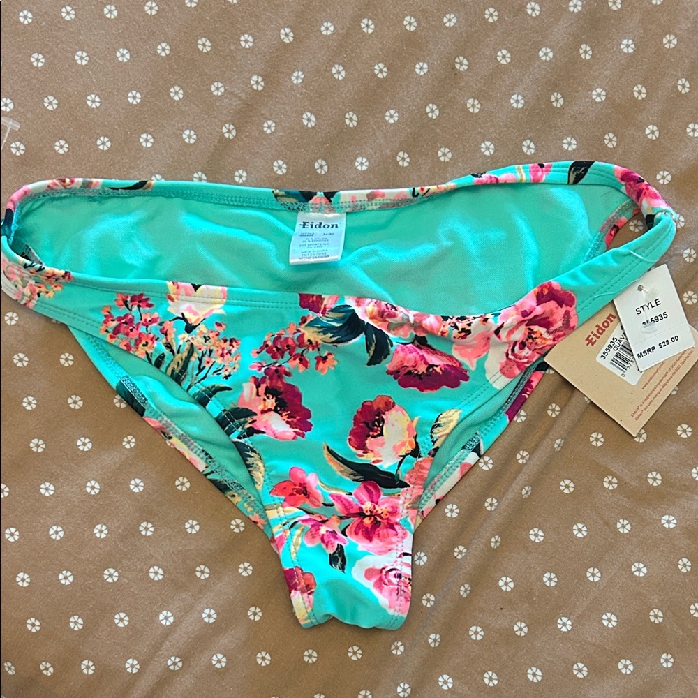 Hobie Turquoise Floral Bikini Bottom